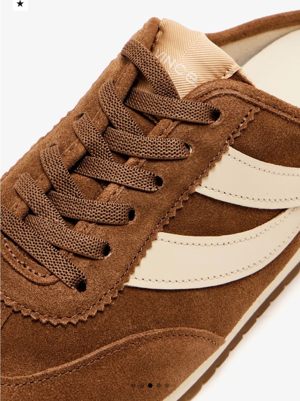 Vince Oasis Runnet Mule
Brown Suede Sneakers with Cream Side Stripes Size 9 - Picture 3 of 6